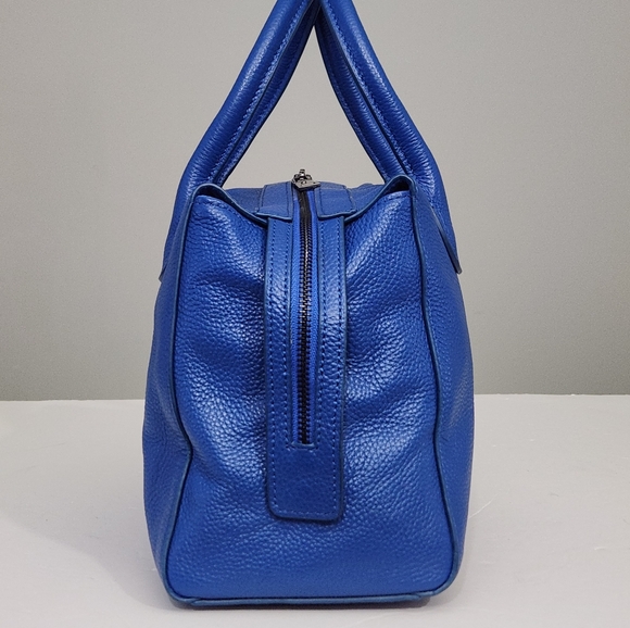 EXCELLENT BECK LEATHER MONTERO SATCHEL HAVANA ROYAL BLUE BAG - Picture 5 of 8